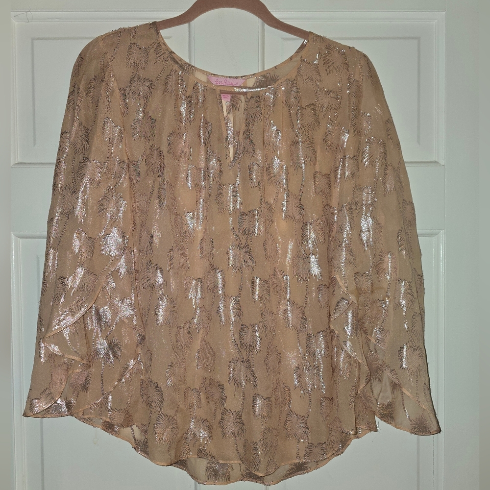 Lilly Pulitzer Gold Shimmer Blouse